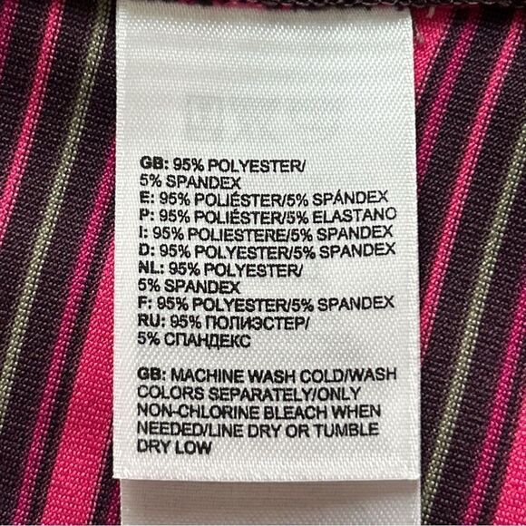 The North Face Top Women’s Large Pink Strips Vapor Wick Short Sleeve Scoop Neck - Picture 11 of 11